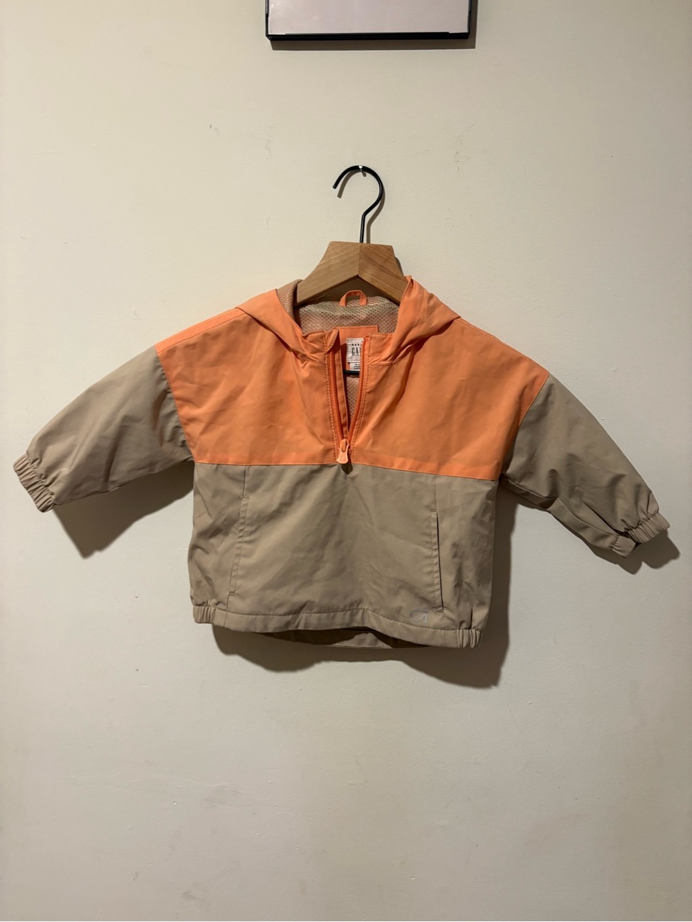 GAP Peach & Tan Hooded Kids Anorak Jacket 18-24 Months